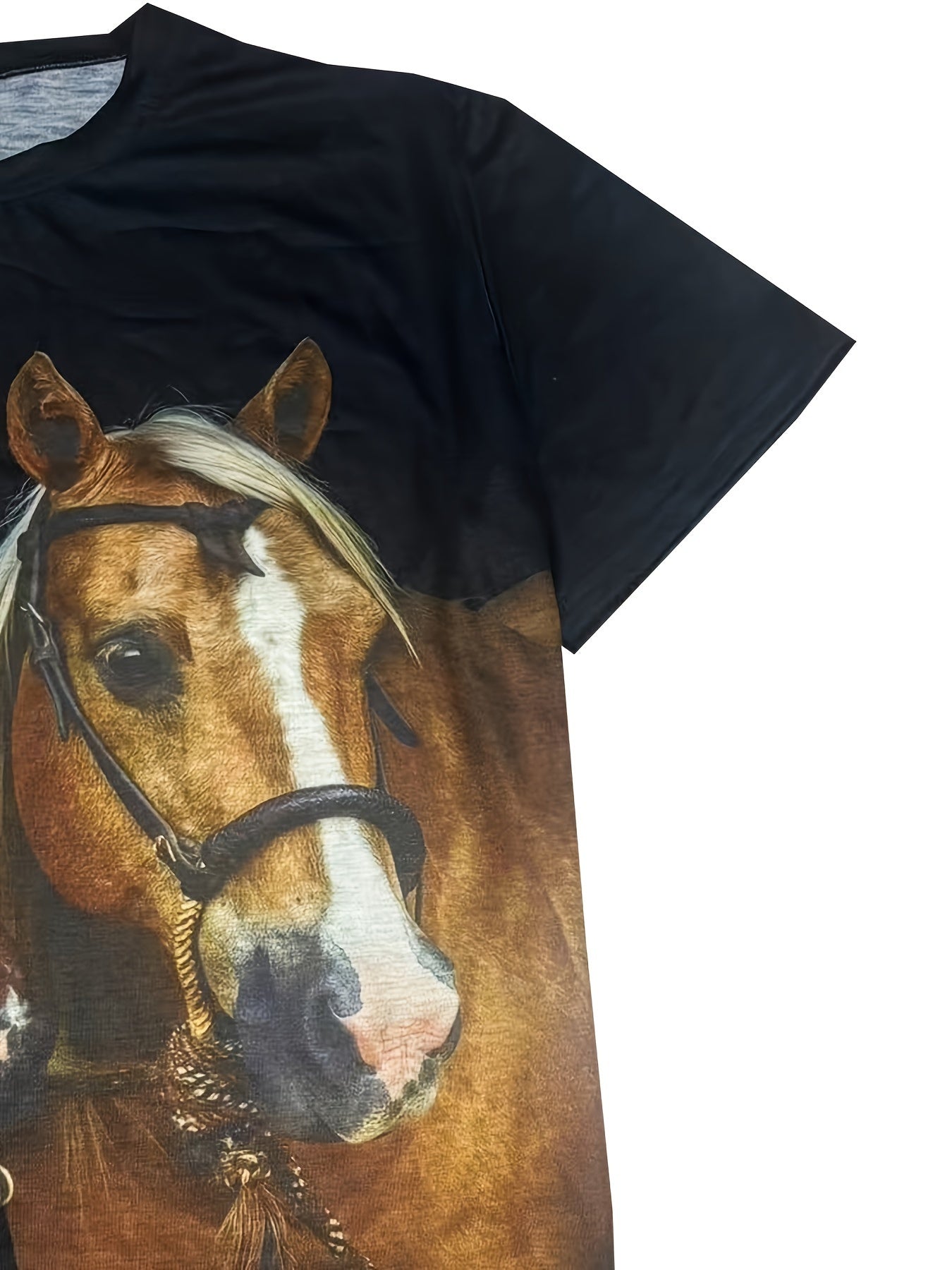 Men's Horse Pattern T-shirt - Casual Street Style Tee