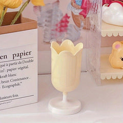Romantic Flower Petal Pen Holder Tulip Makeup Brush Desktop Storage