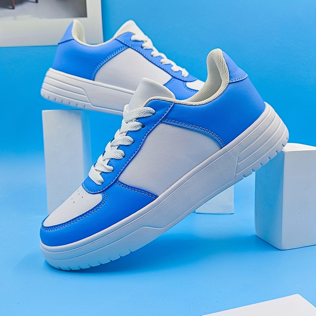 Women's Contrast Skate Shoes Casual Lace Up Outdoor Shoes