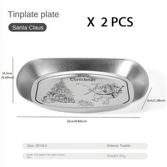 2pcs Vintage Outdoor Plate Camping Dinnerware Grilling Tray