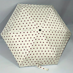 Portable Heart Print Folding Manual Umbrella Mini Parasol Rain Or Shine
