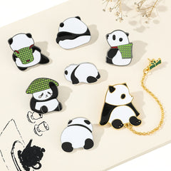 Cartoon Panda Pin for Clothes and Bags