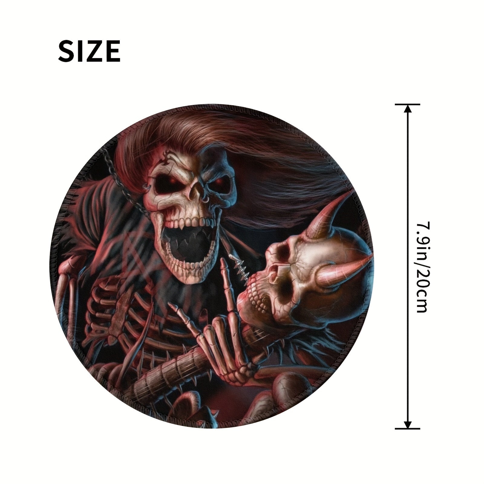 Circular Sewn Edge Mousepad The Old Skull Pattern