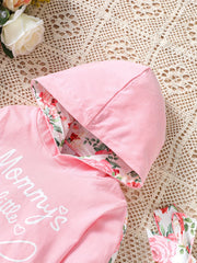 Girl's Set: Hooded Top, Leopard Print Pants & Headband
