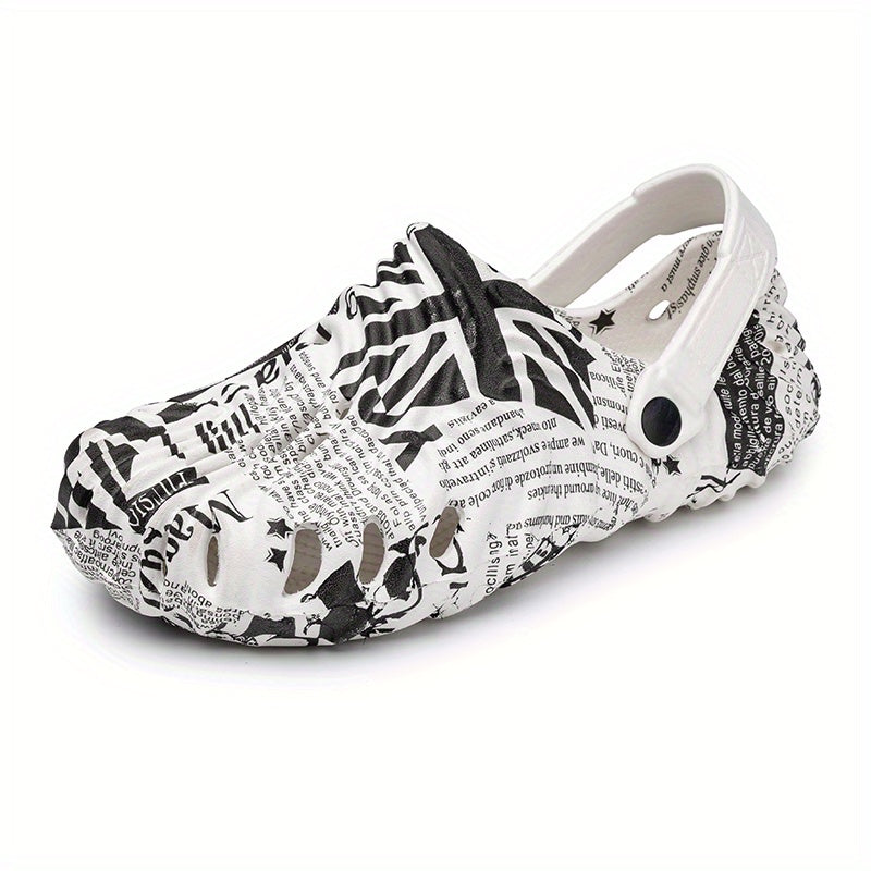 Women's Pattern Hole Shoes Casual Comfortable And Breathable Outdoor Slippers