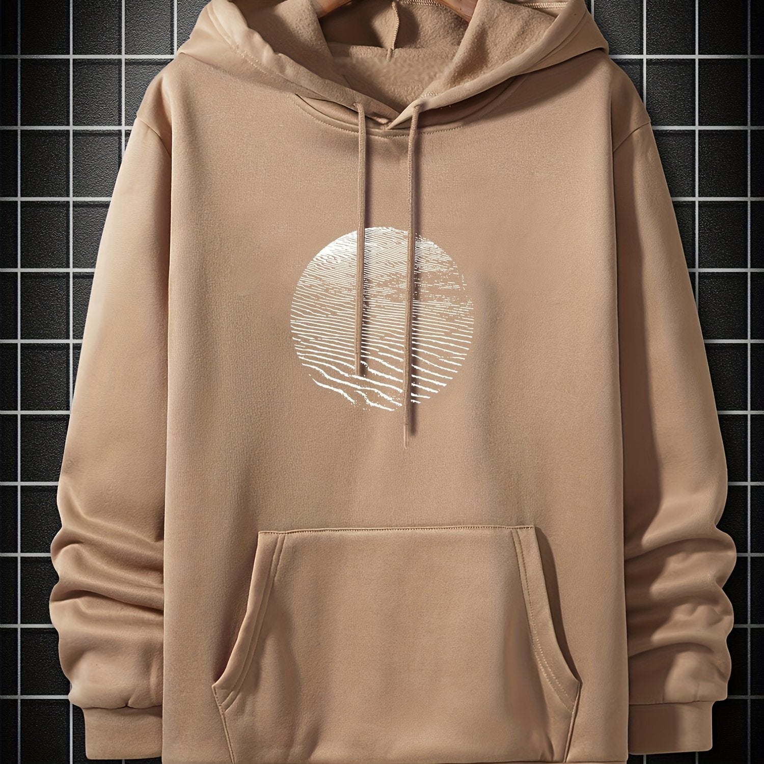 Men's Circle Print Graphic Fleece Hoodie