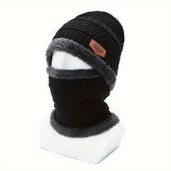 Winter Beanie Hat & Scarf Set Knitted Warm Thick Neck Gaiter Men Women