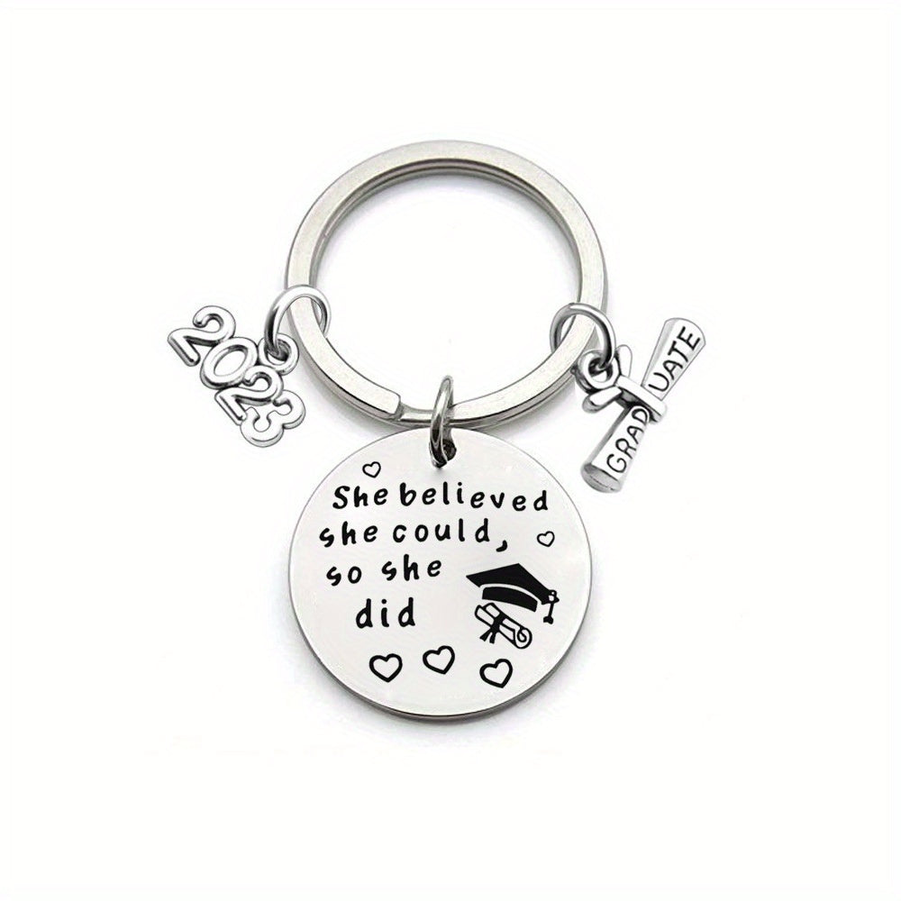 Creative Children's Silvery Keychain Graduation Gift