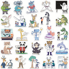 50pcs Cartoon Animal Stickers Waterproof Vinyl Sticker for Water Bottle Laptop P