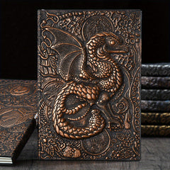 A5 Retro Relief 3D Dragon Notebook, 100 Sheets