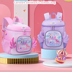 Cartoon Unicorn Backpack Kindergarten School Bag Pink Purple Girls