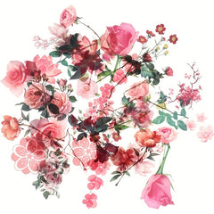 40 Flower Plant Stickers Transparent Decorative Floral Scrapbooking Stick
