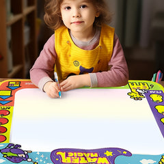 Kids Water Painting Mat - Reusable Drawing Mat with Shapes - Non Toxic Canvas