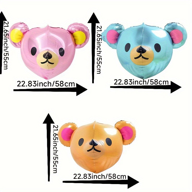 4D Animal Head Aluminum Film Balloon Birthday Party Decoration - Bear Balloon