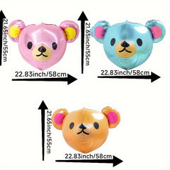 4D Animal Head Aluminum Film Balloon Birthday Party Decoration - Bear Balloon
