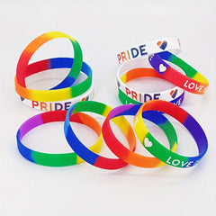 2pcs Rainbow Letter Wrist Band Bracelet