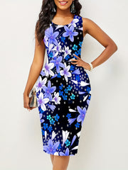 Floral Print Slim Fit Tank Dress