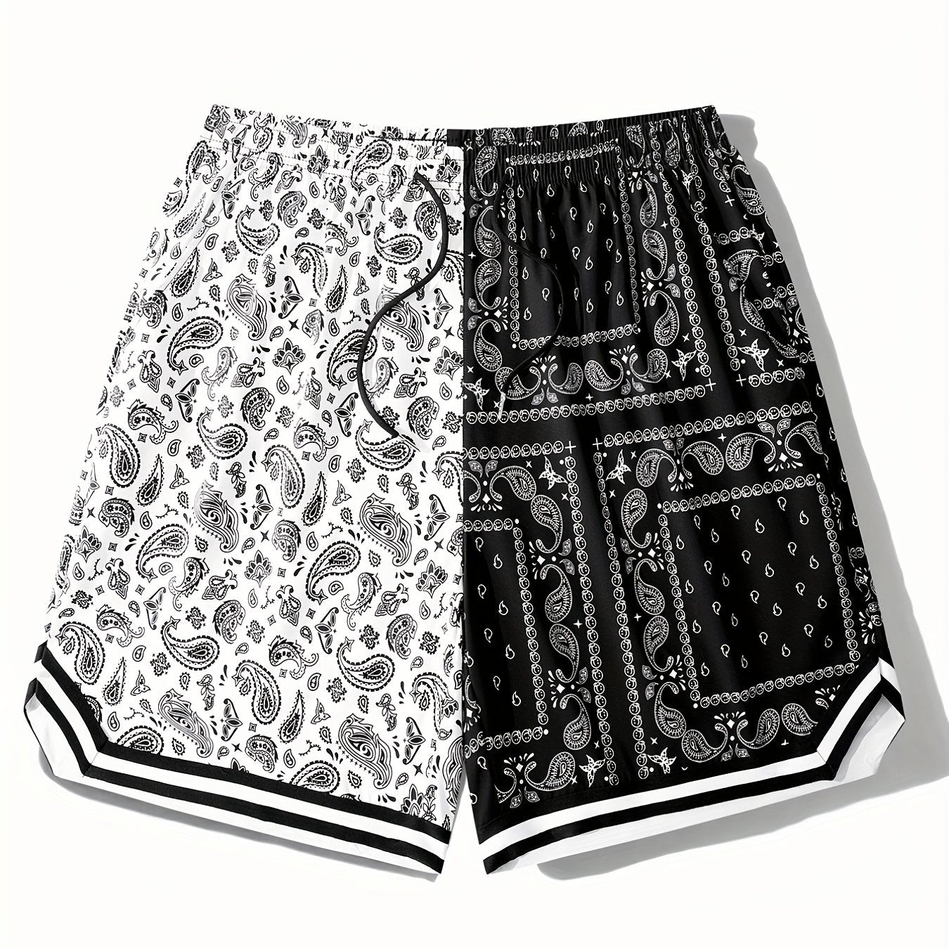Men's Paisley Beach Shorts Breathable Swim Trunks for Summer
