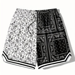 Men's Paisley Beach Shorts Breathable Swim Trunks for Summer