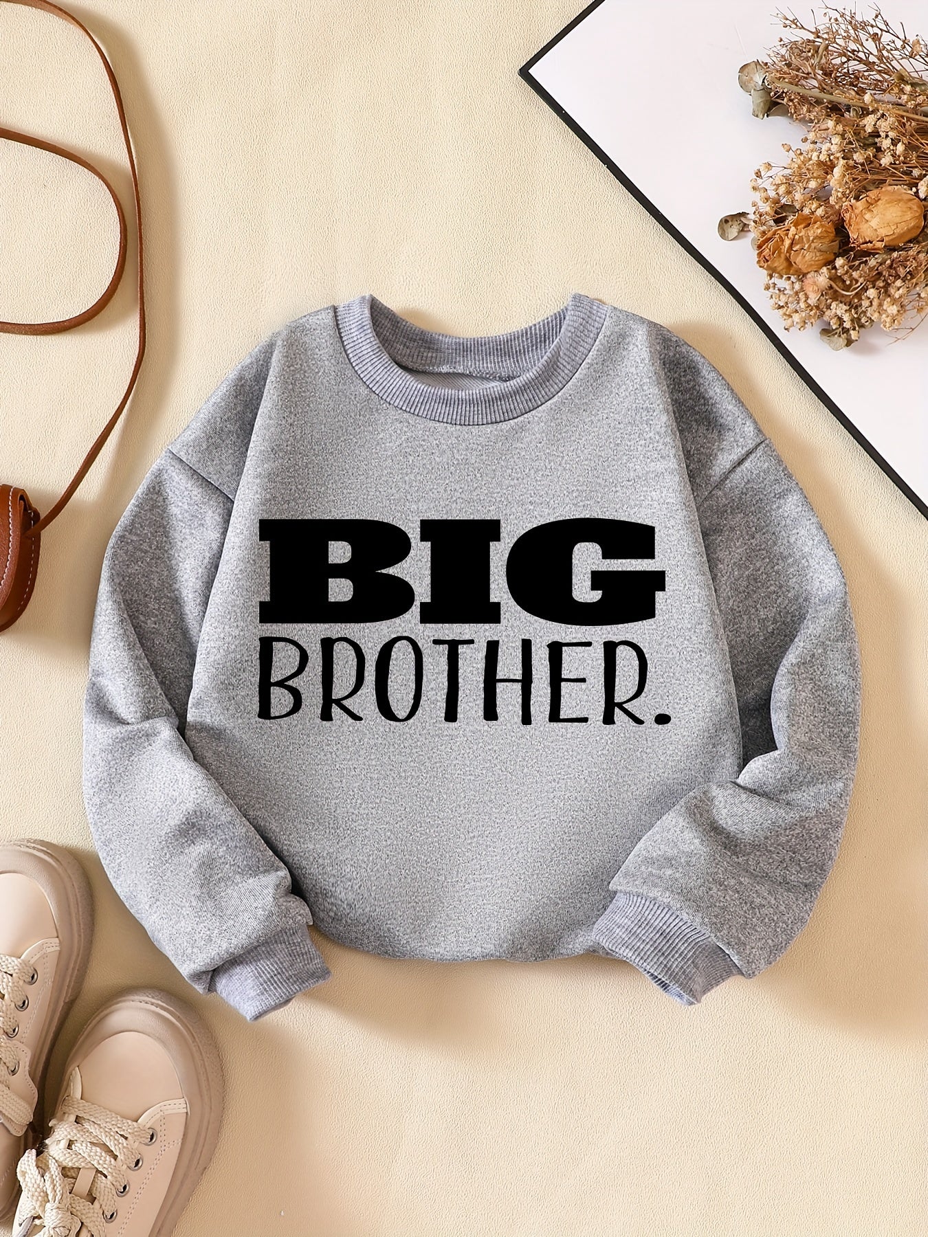 Kids Big Brother Letter Print Sweatshirt Long Sleeve Pullover