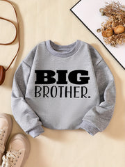 Kids Big Brother Letter Print Sweatshirt Long Sleeve Pullover