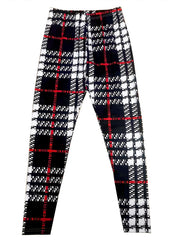 High Waist Plaid Skinny Leggings Stretchy Casual