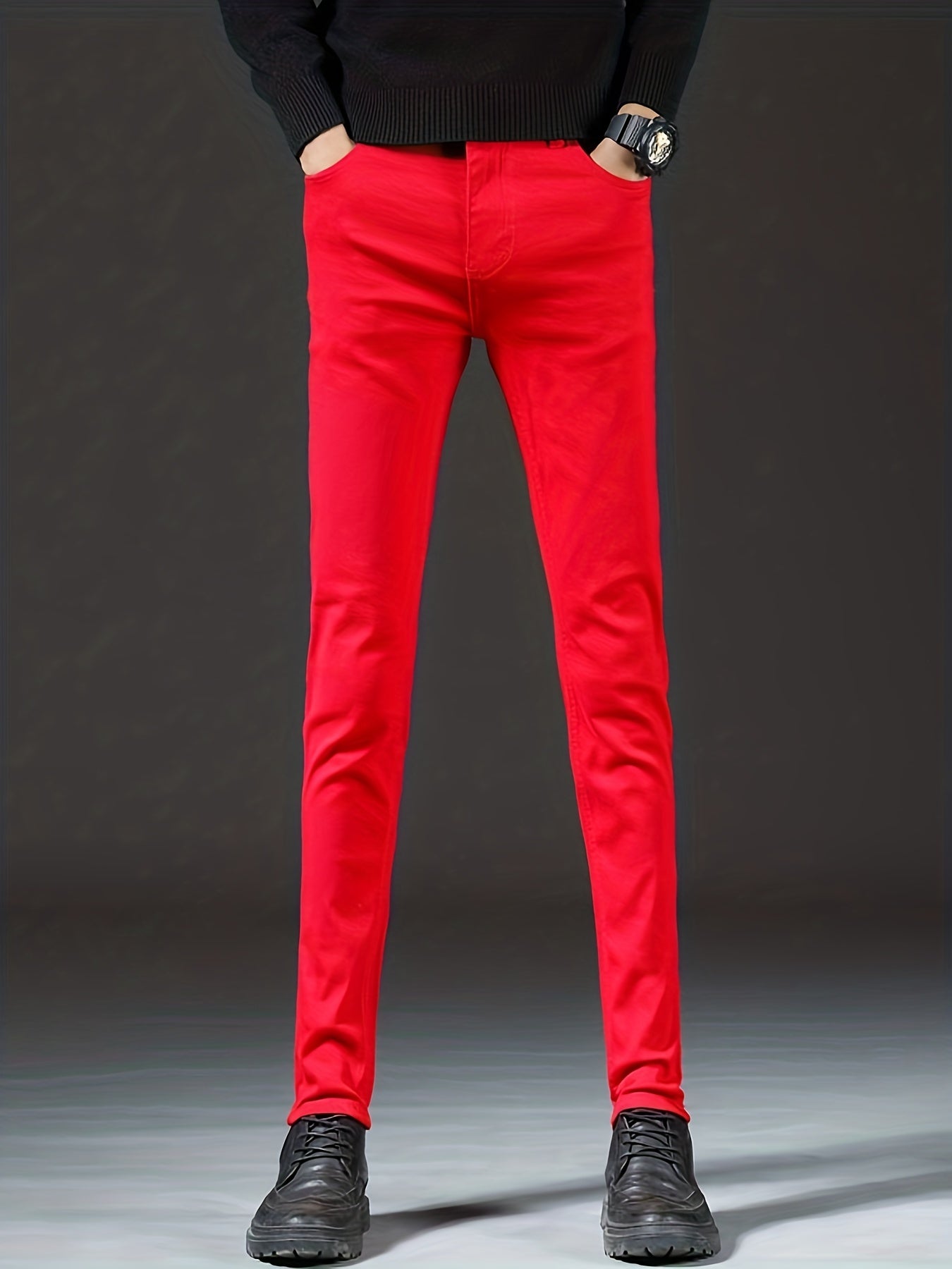 Men's Slim Fit Jeans Medium Stretch Denim Pants
