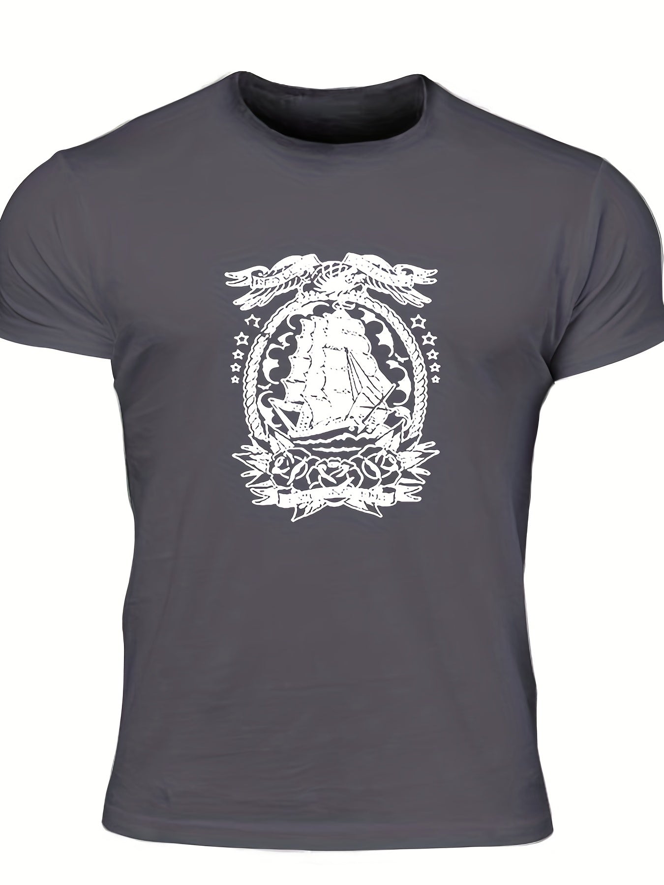 Men's Graphic T shirt Casual Comfy Slightly Stretch Crew Neck Tee