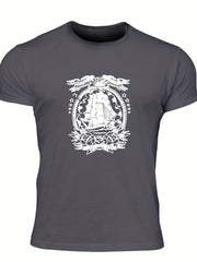 Men's Graphic T shirt Casual Comfy Slightly Stretch Crew Neck Tee