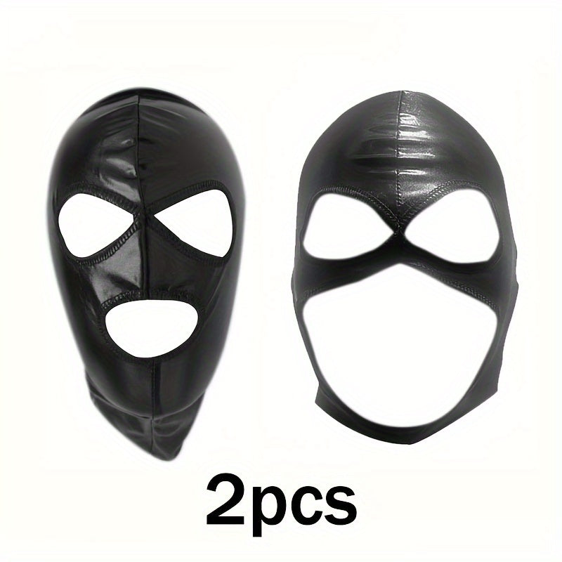Sexy PU Leather Mask Breathable Headwear Halloween Role Play Props