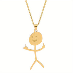 Hip Hop Fun Graffiti Necklace Titanium Steel Chain