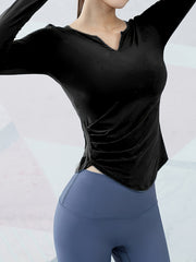 Women's Quick Drying Long Sleeve Sports T Shirt for Running Yoga Fitness