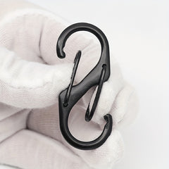 10pcs S Type Carabiner With Lock Metal Keychain Hook For Camping Hiking