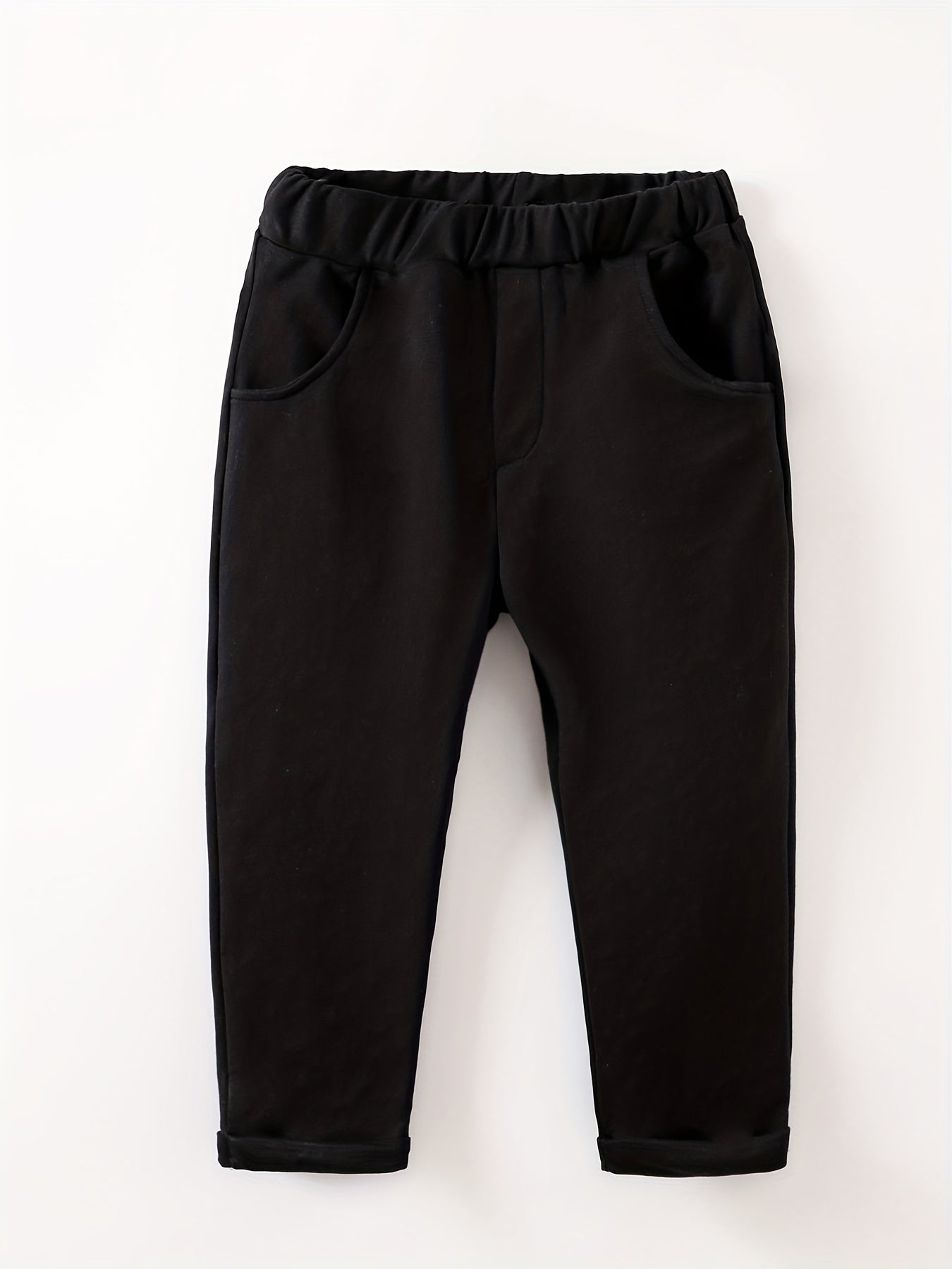 Cotton Thermal Trousers for Baby Boys Spring Autumn Elastic Waistband Pants