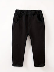 Cotton Thermal Trousers for Baby Boys Spring Autumn Elastic Waistband Pants
