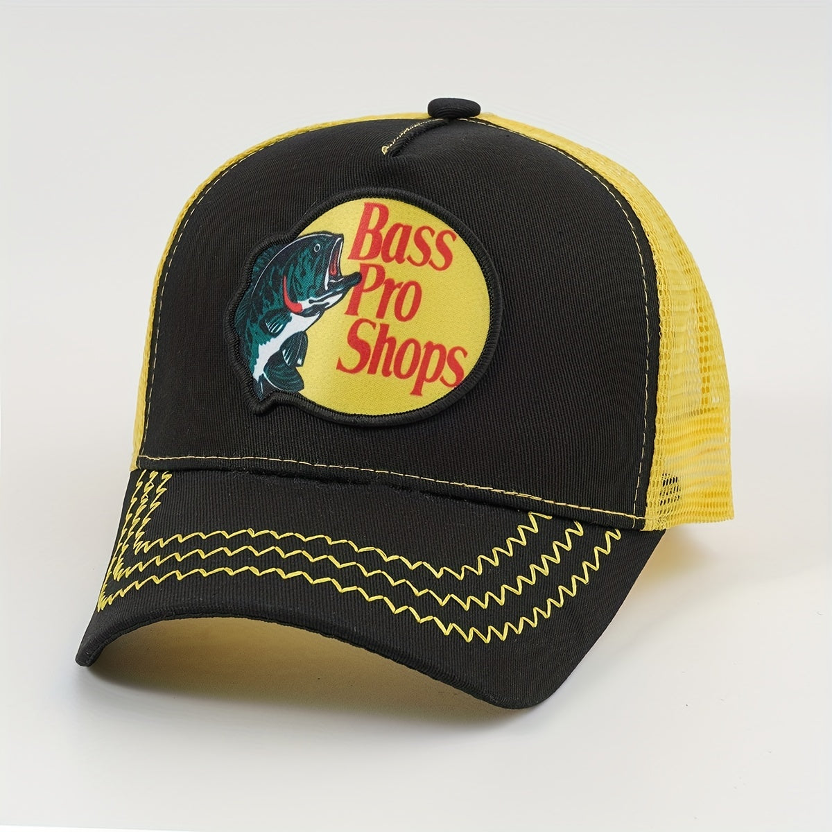 Fish Print Trucker Hat Mesh Breathable Hip Hop Baseball Cap Unisex