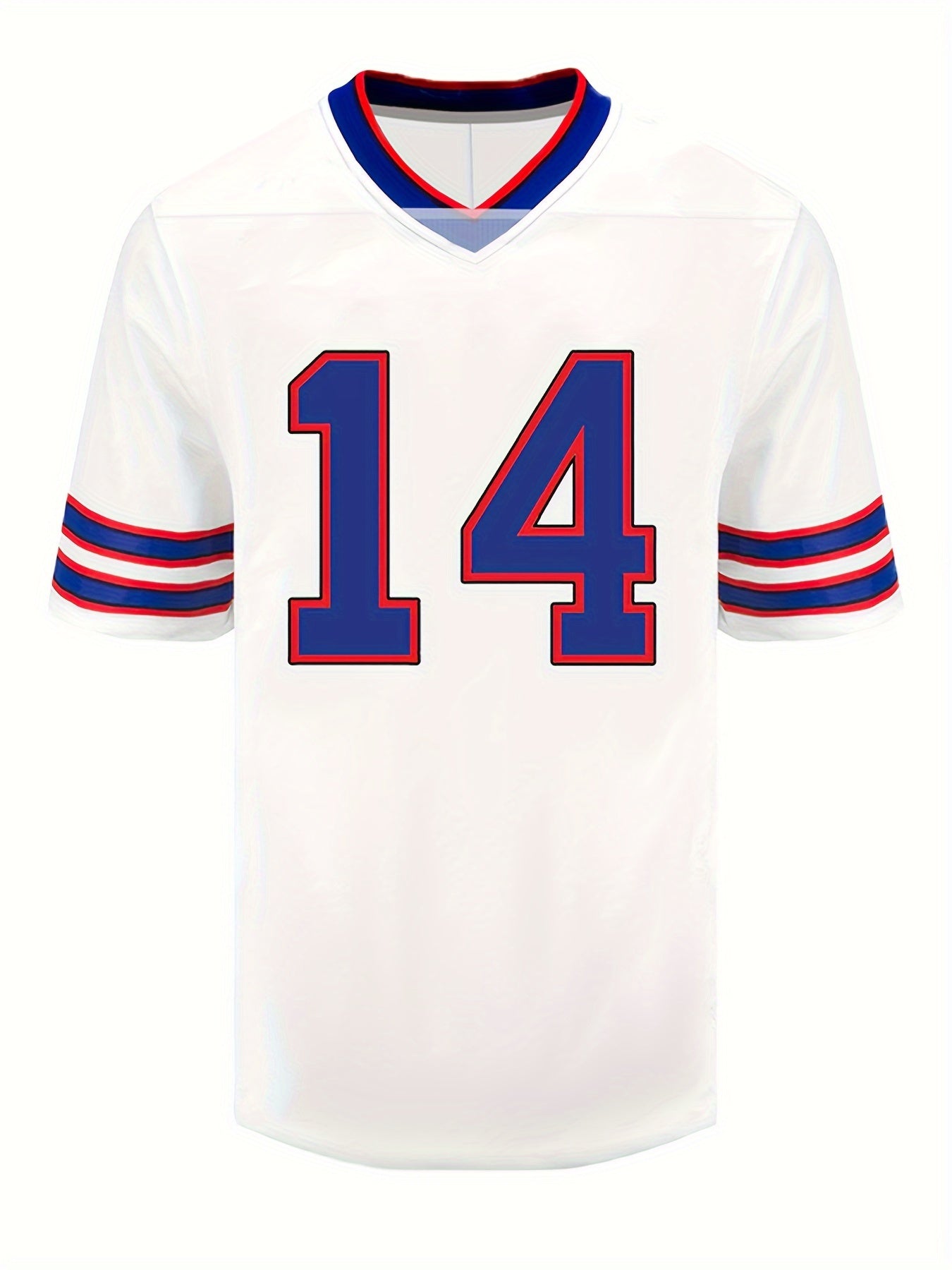 Men's American Football Jersey V-Neck Short Sleeve Uniform Shirt