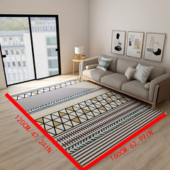 Nordic Geometric Area Rug Soft Crystal Velvet Carpet with TPR Anti Slip Bottom
