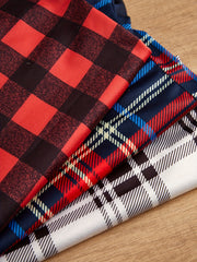 3pcs Plaid Sleep Bottoms Soft & Comfy Elastic Waistband Shorts Women's Sleepwear