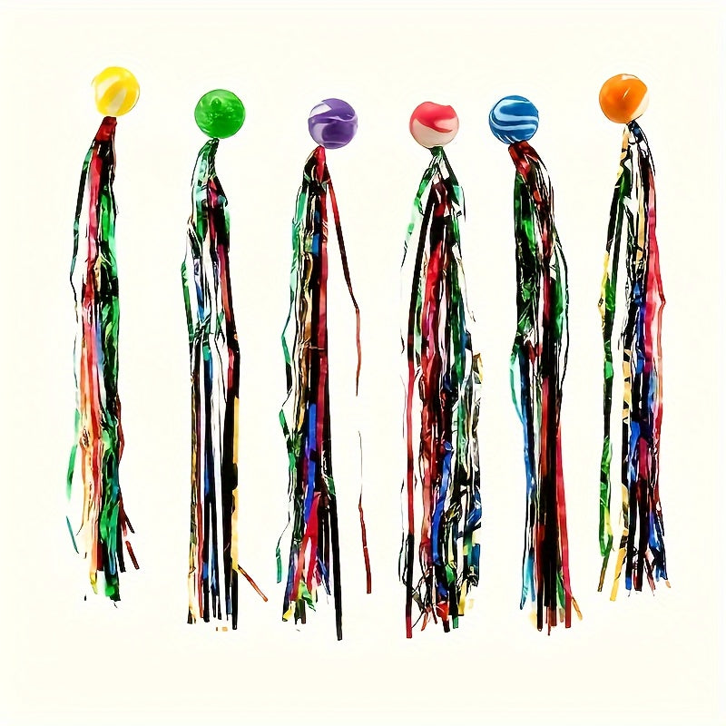 10pcs Colorful Bouncy Balls with Streamers High Bounce Fun