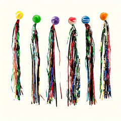 10pcs Colorful Bouncy Balls with Streamers High Bounce Fun