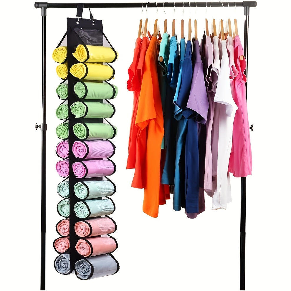 Legging Storage Bag Hanging Over the Door with Double Side Grids