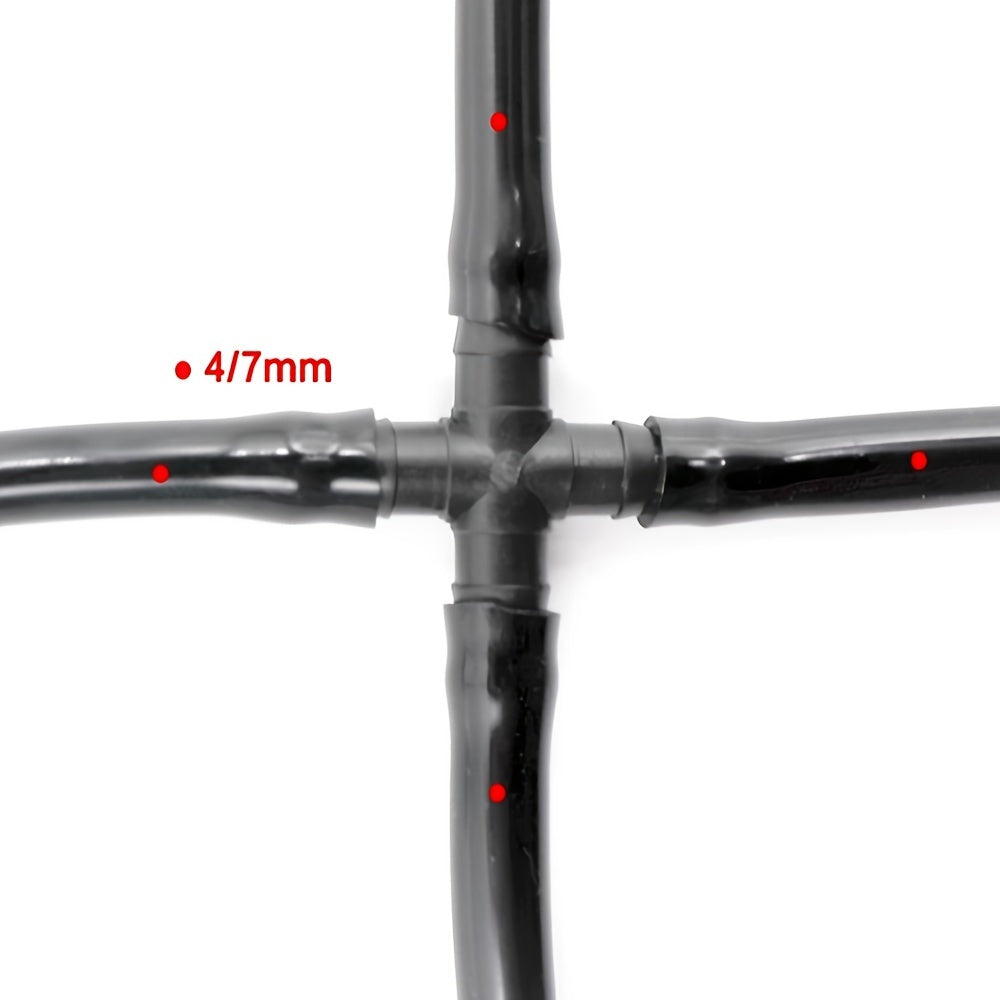 30pcs 1/4'' 4 Way Micro Hose Drip Irrigation Cross Joint Connectors