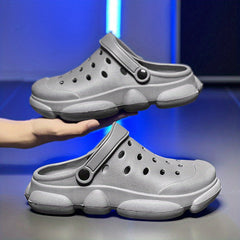Men's Hollow Out Clogs Slip on Closed Toe Sandals Soft Sole Walking Shoes