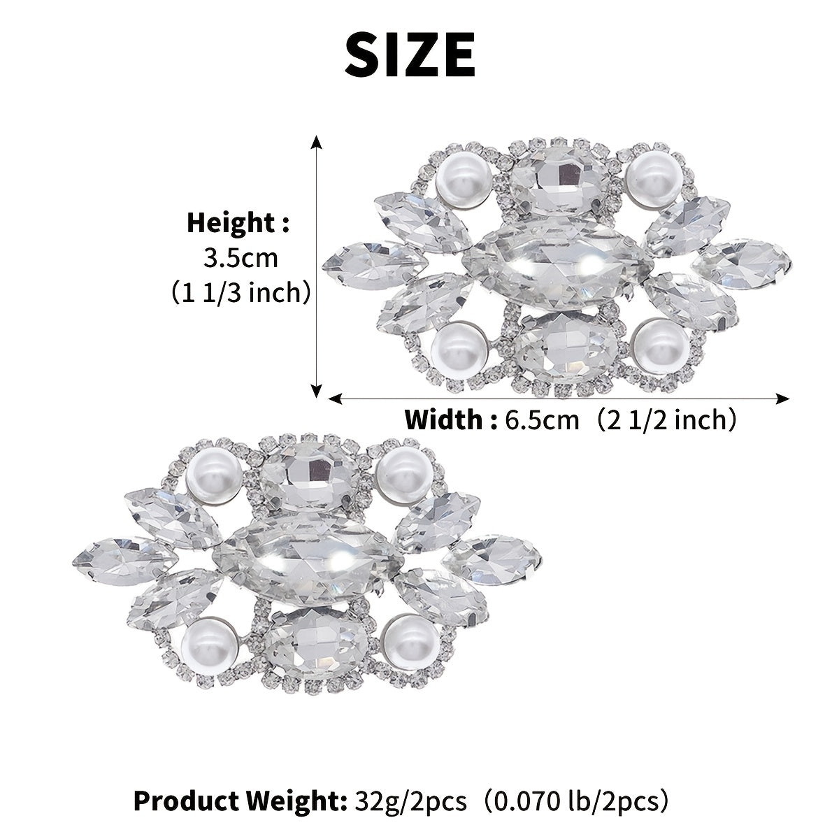 Rhinestone Pearl Shoe Clips DIY Floral Buckle for Wedding Party