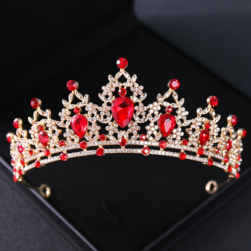 Colorful Rhinestone Crown Hairband Bridal Wedding Party Decor