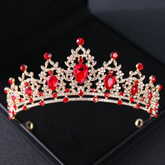 Colorful Rhinestone Crown Hairband Bridal Wedding Party Decor