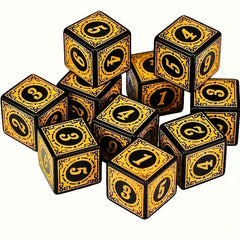 10pcs 16mm Retro Number Dice for Board Games