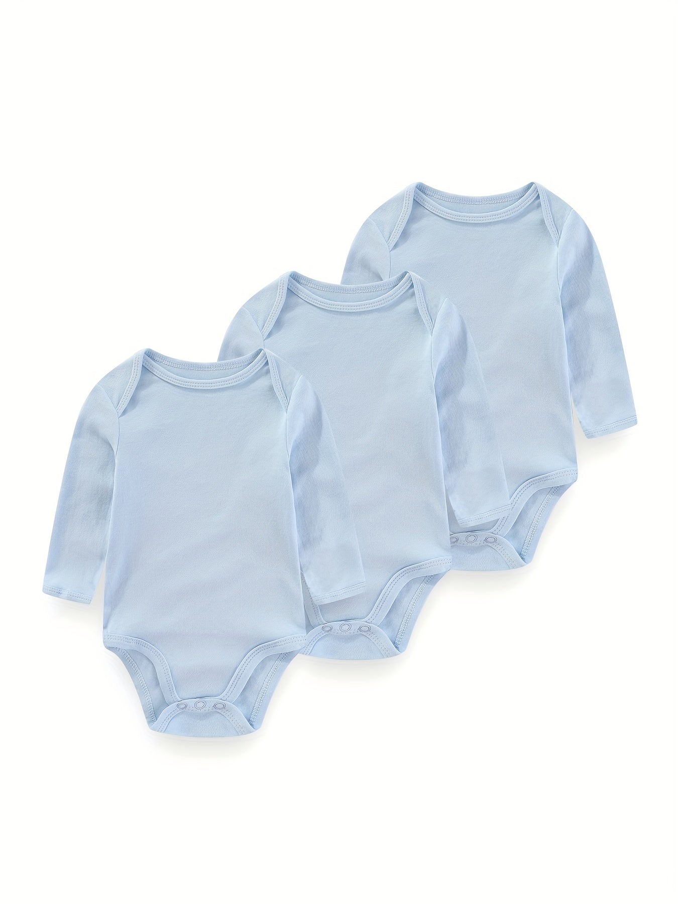 3Pcs Spring Autumn Unisex Long Sleeve Baby Bodysuits