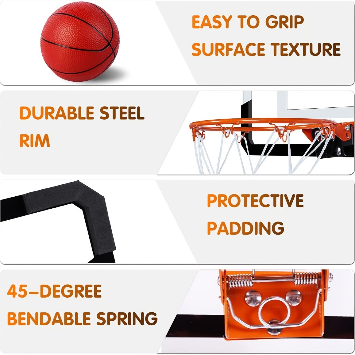 Indoor Mini Basketball Hoop Over The Door For Kids with 4 Balls